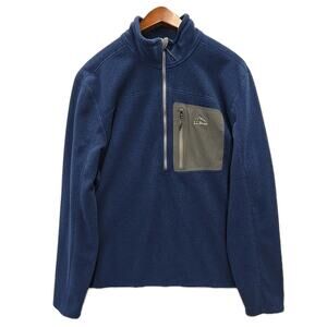 LL Bean Mens North Ridge Fleece 1/4 Zip Pullover Size XL Blue SOFT Outdoor